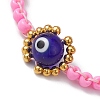 Handmade Lampwork Evil Eye & Glass Seed Beads Braided Bead Bracelets BJEW-MZ00090-05-3