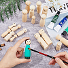 18Pcs 9 Style Unfinished Wooden Peg Dolls Display Decorations WOOD-FH0002-08-3