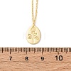 925 Sterling Silver Oval with Engraved Rose Flower Pendant Necklaces for Women NJEW-D316-03G-5