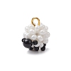 Glass Seed Beaded Sheep Charms PALLOY-MZ00545-3