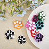 9Pcs 9 Style Dog Paw Print Food Grade Eco-Friendly Silicone Beads SIL-CA0002-80-5