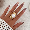 Alloy with Plastic Pearl Finger Rings FS-WGC5205-01-2