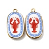 Fruit & Floral & Animals Printed Handmade Porcelain Pendants X-STAS-Z207-01G-05-1