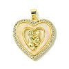 Mother's Day Real 18K Gold Plated Brass Micro Pave Clear Cubic Zirconia Pendants KK-H472-13G-07-1