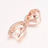 Real Rose Gold Plated Brass Pendant Pinch Bails X-KK-E702-05RG-NF-1