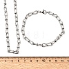 304 Stainless Steel Link Chain Bracelet & Necklace Jewelry Sets SJEW-L199-10P-5