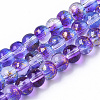 Transparent Spray Painted Glass Bead Strands GLAA-N035-03A-B03-1