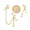 304 Stainless Steel Moon and Star Asymmetrical Earrings EJEW-JE04888-01-5