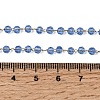 304 Stainless Steel with Glass Faceted Rondelle Bead Handmade Link Chain Birth Stone Necklaces for Women NJEW-G195-01G-07-5