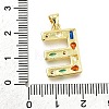 Brass Micro Pave Clear Cubic Zirconia Pendants KK-G521-01G-E-01-3