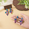 2 Pairs 430 Stainless Steel Leaf Dangle Earrings EJEW-TA0001-83B-6