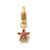 Star 304 Stainless Steel Rhinestone Pendants Decoration STAS-R159-57G-05-1