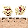 Brass Pave Clear Cubic Zirconia Connector Pendants KK-F933-09A-G-3