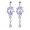 Jellyfish 304 Stainless Steel Shell Pearl Dangle Stud Earrings EJEW-TA00773-02-3