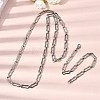 304 Stainless Steel Link Chain Bracelet & Necklace Jewelry Sets SJEW-L199-14P-1