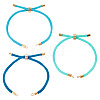 3Pcs Polyester Braided Round Cord Slider Bracelet Making MAK-TA0001-38A-3
