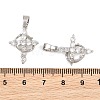 Brass Pave Clear Cubic Zirconia Pendants KK-CBA6A75-55B-P-3