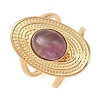 Oval Natural Amethyst Finger Rings RJEW-Z057-14G-03-1