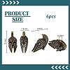 6Pcs Brass Beads KK-HY0004-64-2