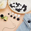 48Pcs 8 Style 1-Hole PU Leather Buttons DIY-BC0006-42-4