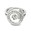 Brass Micro Pave Cubic Zirconia Adjustable Cup Peg Ring Settings KK-B166-03P-2