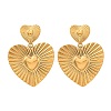 Heart 304 Stainless Steel Dangle Stud Earrings EJEW-Z109-03G-4