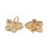 Brass Cubic Zirconia Charms ZIRC-I062-21G-3