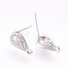 Brass Micro Pave Cubic Zirconia Stud Earring Findings KK-F753-04P-RS-2