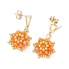 Valentine's Day Flower Natural & Dyed Malaysia Jade Dangle Stud Earrings EJEW-MZ00716-01-3