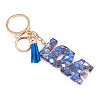 Alloy & Resin Tassel Keychainss AJEW-TADJ0001-20G-05-2