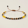 Vintage Style Colorful Gemstone & Natural Tiger Eye Handmade Beaded Braided Bracelets FY0838-5-1