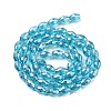 Transparent Electroplate Glass Beads Strands EGLA-A037-T6x8mm-B16-2