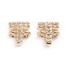 Brass Micro Pave Cubic Zirconia Links Connectors ZIRC-I042-16G-T-1