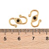 304 Stainless & Natural Obsidian S-Hook Clasps SA-CBA3073-02G-01-2