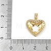 Brass Micro Pave Clear Cubic Zirconia Pendant ZIRC-M001-09G-3