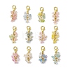 12Pcs Frosted Acrylic Flower Pendant Decorations AC-CJ1071-G-2