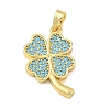 Brass Rhinestone Pendants RB-CBACCCF-02G-1