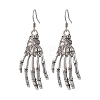 Halloween Themed Skull Hand Dangle Earrings EJEW-JE06070-1