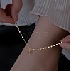 Alloy Round Charm Dapped Chains Anklets WGFEED8-03-1