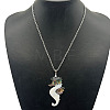 Alloy Pave Natural Colorful Abalone Shell Pendant Vintage Statement Necklaces HC0064-7-1