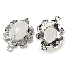 Natural Quartz Crystal Faceted Oval Connector Charms G-G181-06P-08-2