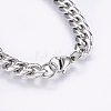 201 Stainless Steel Curb Chain Bracelets BJEW-E343-01A-3