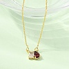 Brass Pave Cubic Zirconia Rectangle & Teardrop Pendant Cable Chain Necklaces KK-CBAB173-05G-11-3
