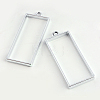 Rack Plating Alloy Rectangle Open Back Bezel Pendants LS-PALLOY-S047-11D-FF-1