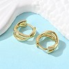 Rack Plating Brass Criss Cross Hoop Earrings for Women EJEW-B014-15G-5