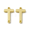Rack Plating Brass Letter Connector Charms KK-C007-38G-T-2