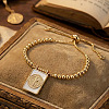 Adjustable Brass Box Chain Slider Bracelets GV3572-3