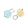 Dyed Natural Selenite Pendants PALLOY-JF05224-02-3