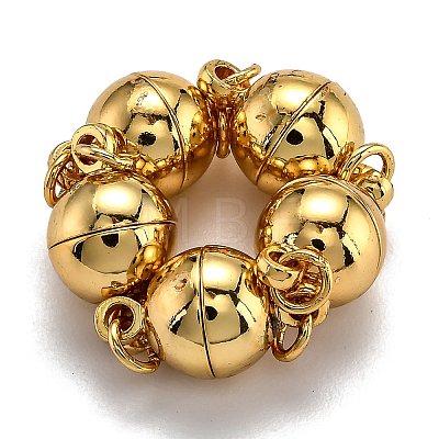 Rack Plating Brass Magnetic Clasps with Loops LS-KK-F801-03A-G-1