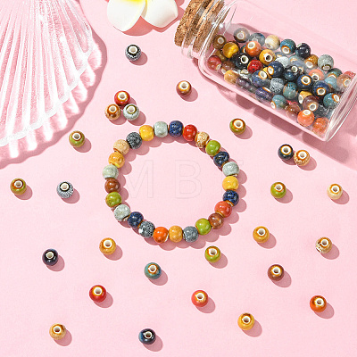 180Pcs 12 Colors Handmade Porcelain Beads PORC-SC0001-21B-1